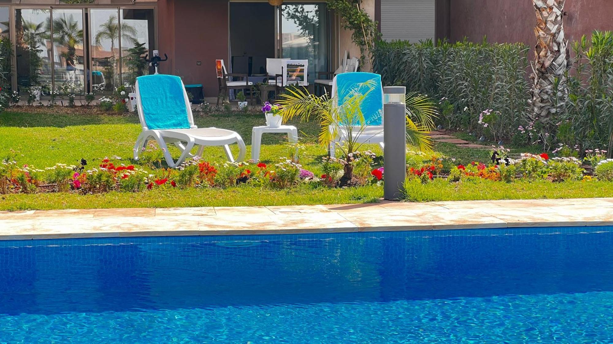 Appartement De Luxe Avec Jardin Vue Sur La Piscine Golf Securise 24H Sur 24 A 5 Minutes De L Aeroport Марракеш Экстерьер фото